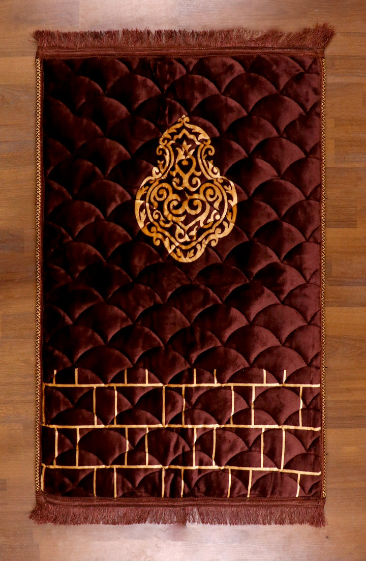 Mihrab Arch Quilted Brown Prayer Mat