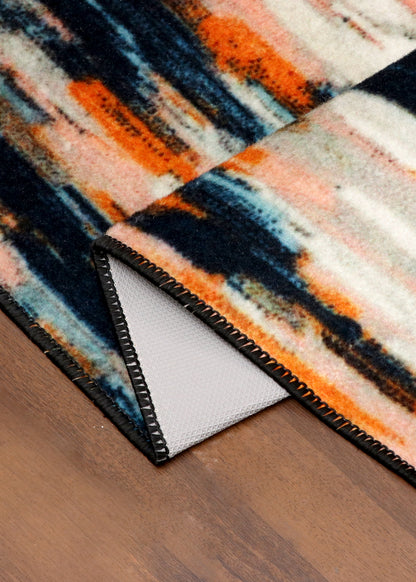 Abstract Expression Area Rug – Orange & Blue Urban Elegance