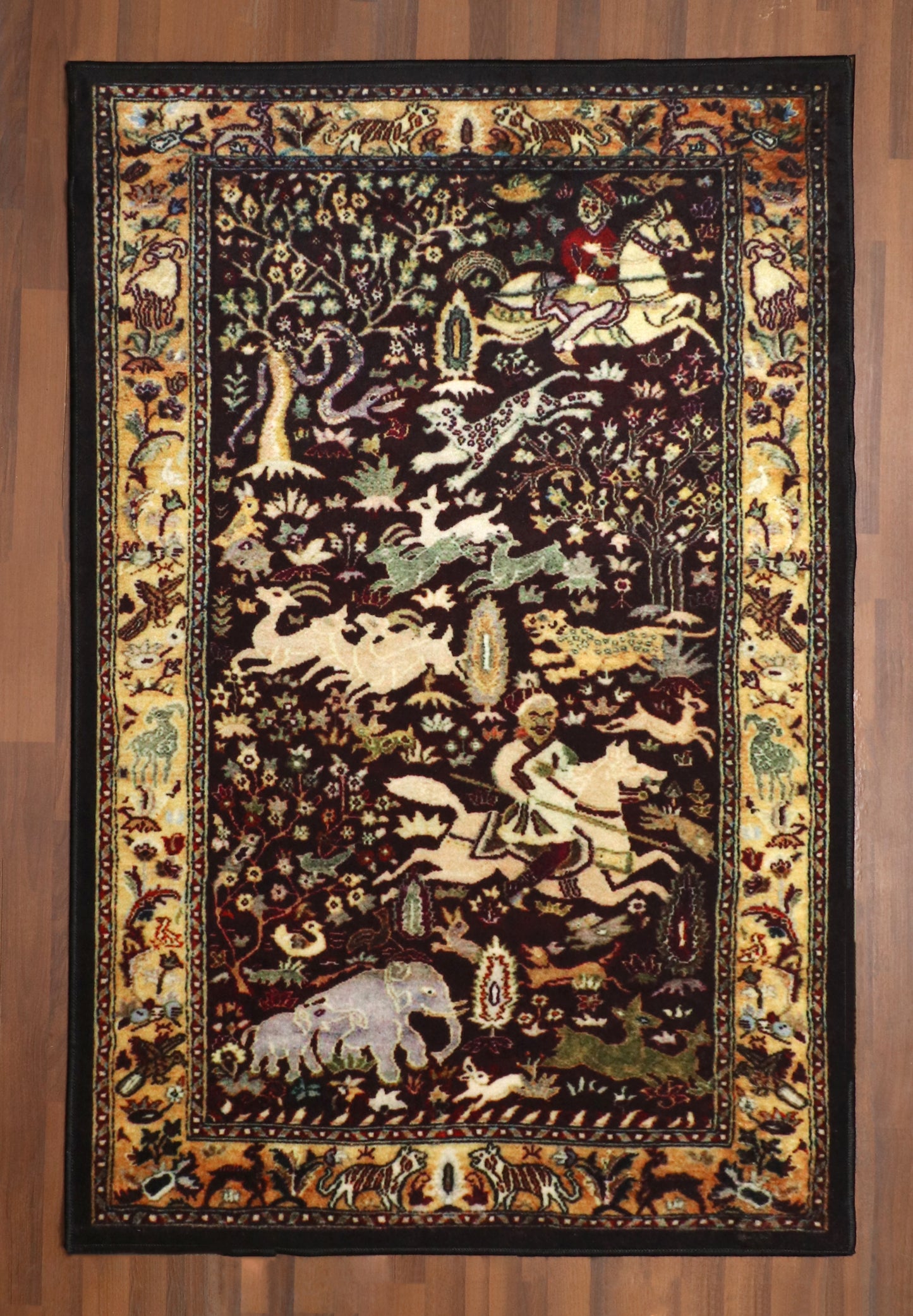 Artistic Hunting Scene Rug