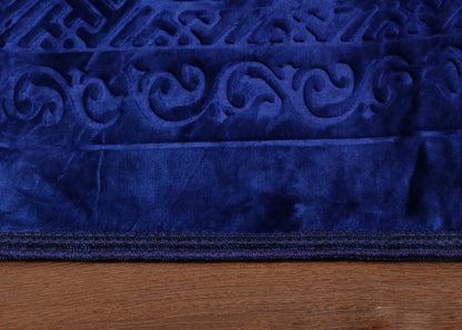 Shiny Blue Mihrab Velvet Prayer Mat
