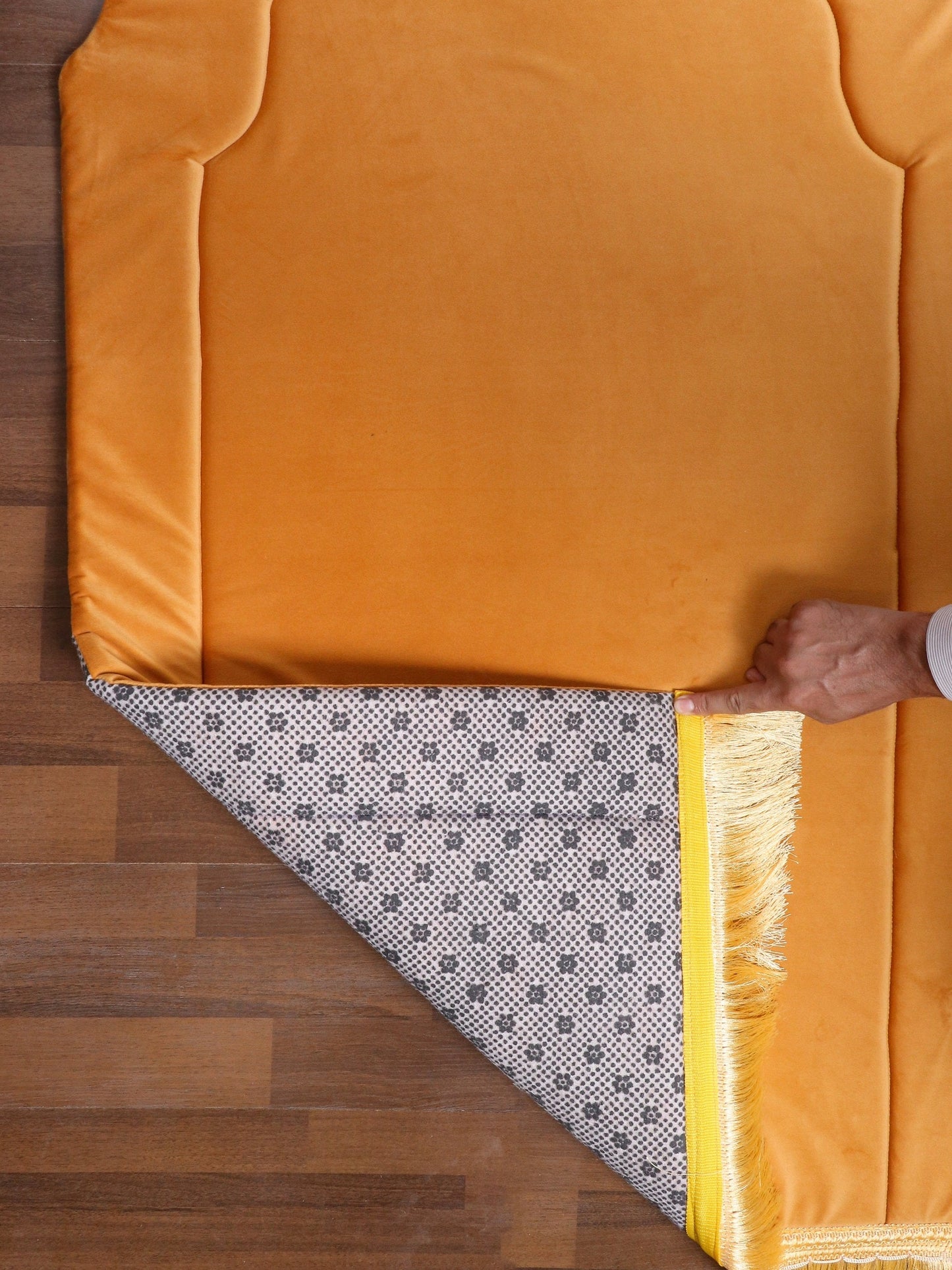 Orange Arch Cut Prayer Mat With Foam Padding
