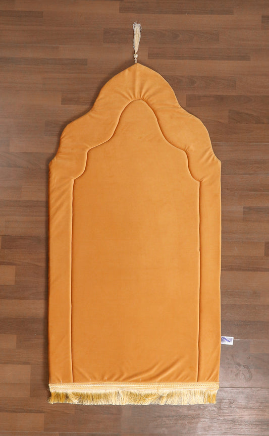 Orange Arch Cut Prayer Mat With Foam Padding