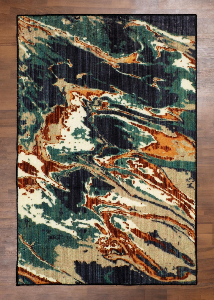 Modern Multicolor Abstract Design Rug - Felt Backing