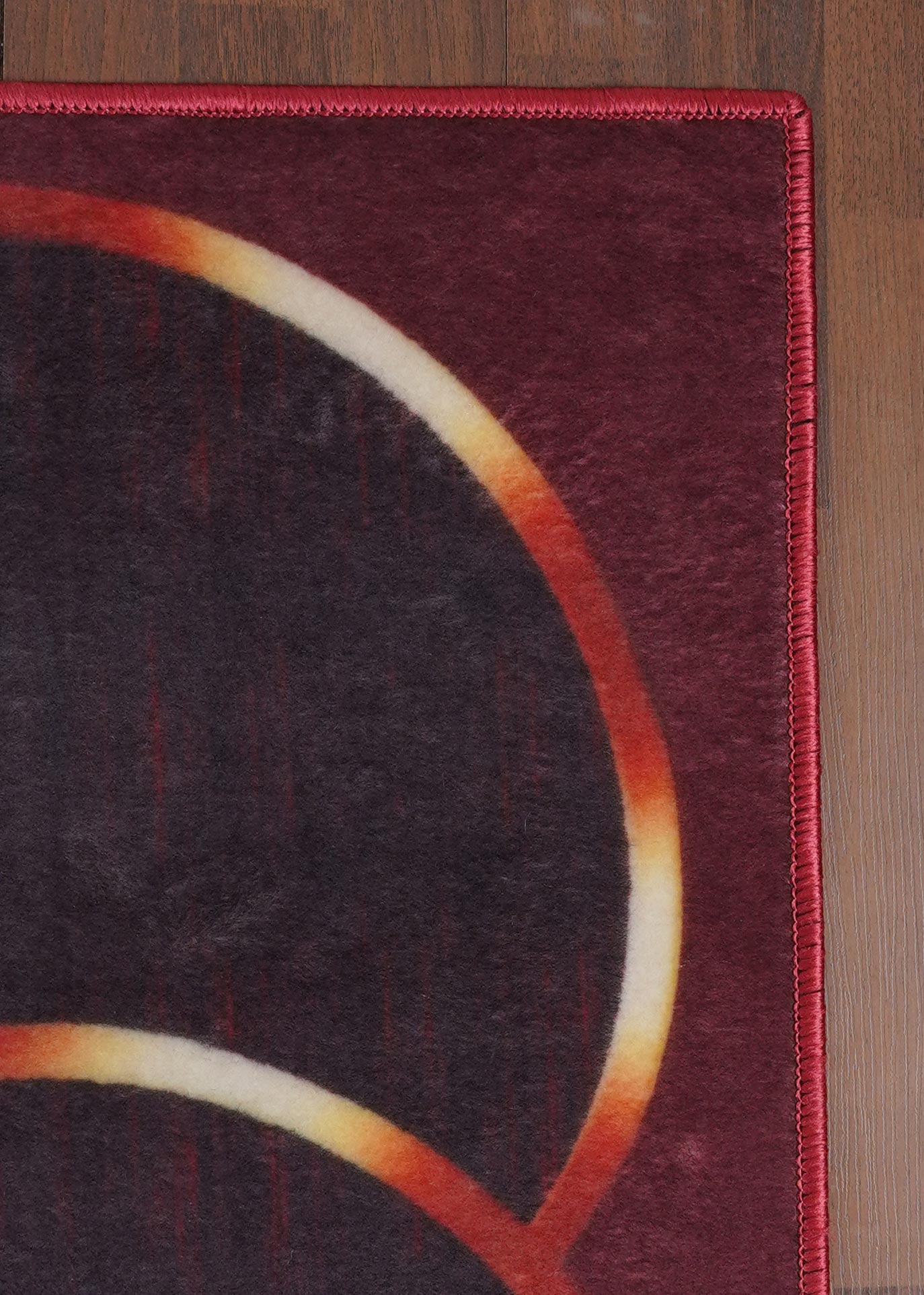 Traditional Geometric Non-Woven Rug with Felt Backing