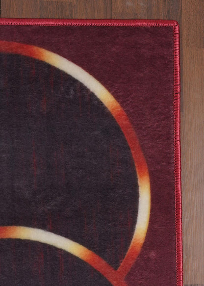 Traditional Geometric Non-Woven Rug with Felt Backing