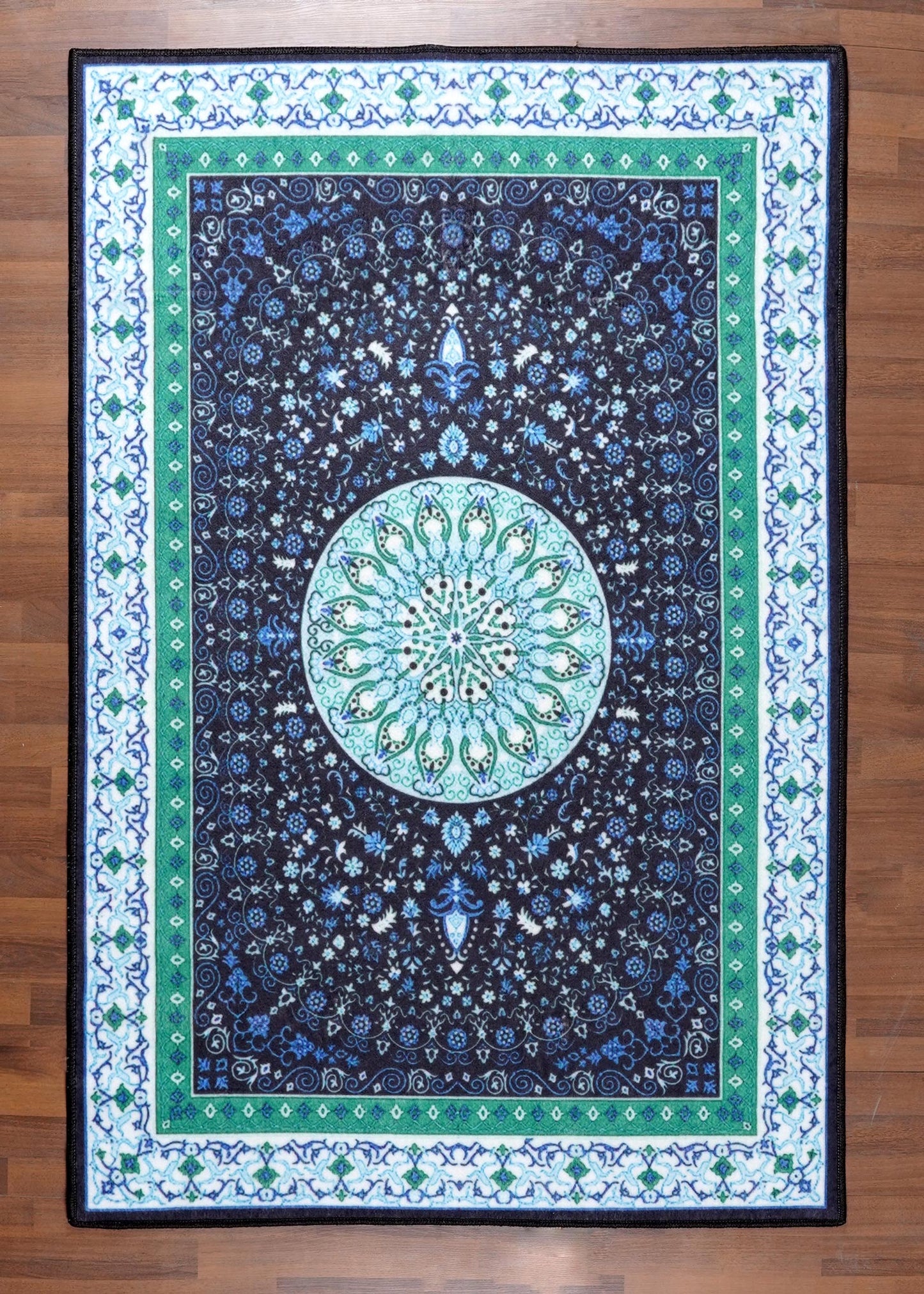 Luxurious Non-Woven Medallion Area Rug with  Felt Back