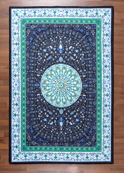 Luxurious Non-Woven Medallion Area Rug with  Felt Back