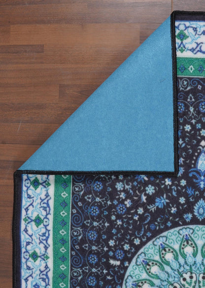 Luxurious Non-Woven Medallion Area Rug with  Felt Back