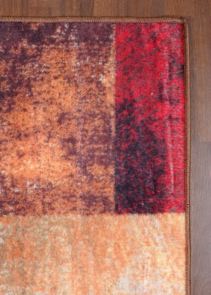 Multicolor Modern Geometric Non-Woven Rug with Felt Backing