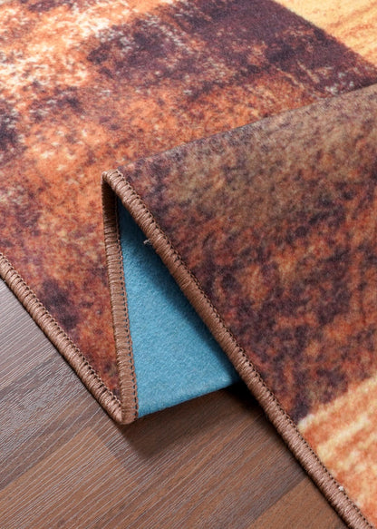 Multicolor Modern Geometric Non-Woven Rug with Felt Backing