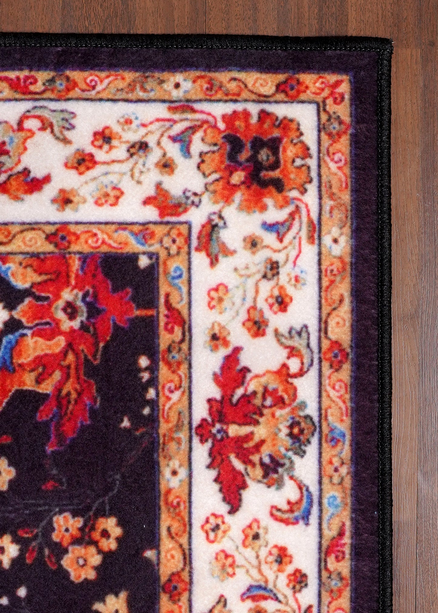 Multicolor Floral Printed Non-Woven Rug with Felt Backing