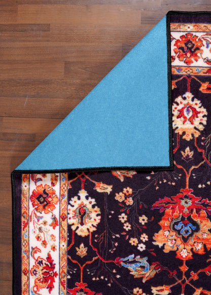 Multicolor Floral Printed Non-Woven Rug with Felt Backing