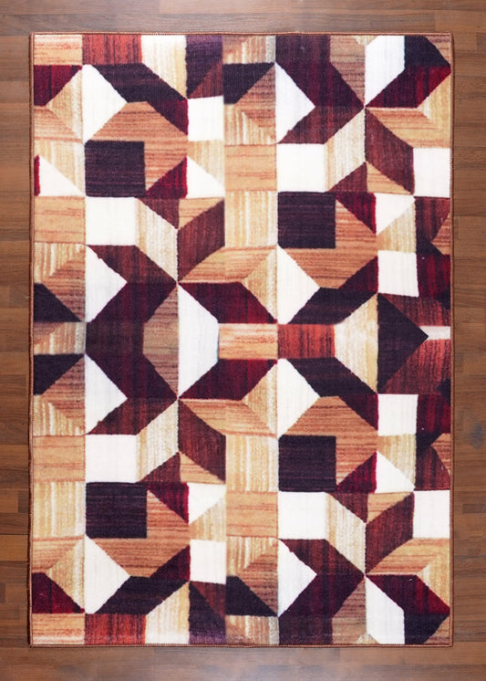 Vintage Moroccan Traditional Non-Woven Area Rug with Felt Back