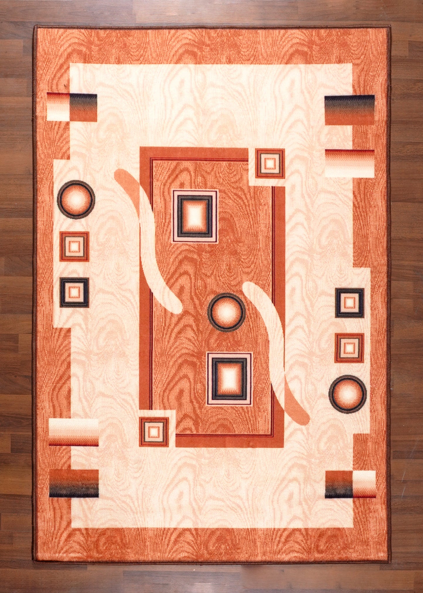 Modern Geometric Area Non weoven Rug  with Felt Backing