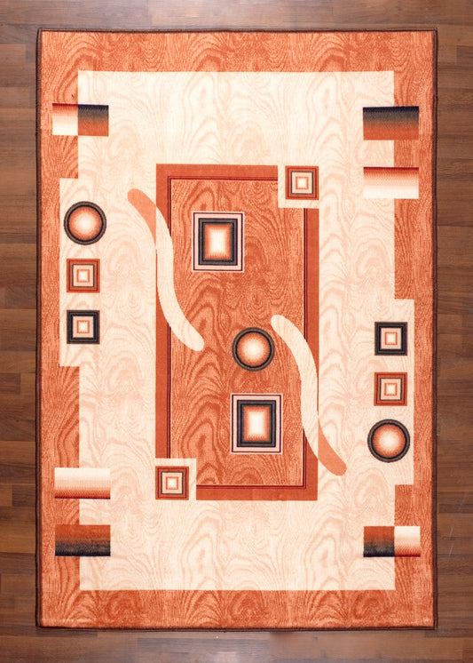 Modern Geometric Area Non weoven Rug  with Felt Backing