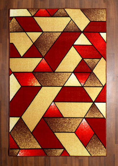Geometric Modern Area Rug Non-Woven Rug with Felt Back
