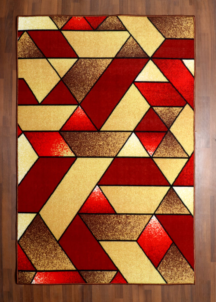 Geometric Modern Area Rug Non-Woven Rug with Felt Back