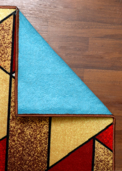 Geometric Modern Area Rug Non-Woven Rug with Felt Back