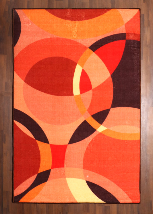 Mid-Century Ringed Accent Rug