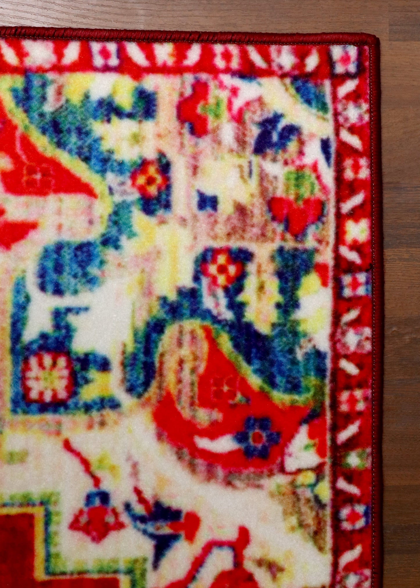 Vibrant Red Medallion Area Rug