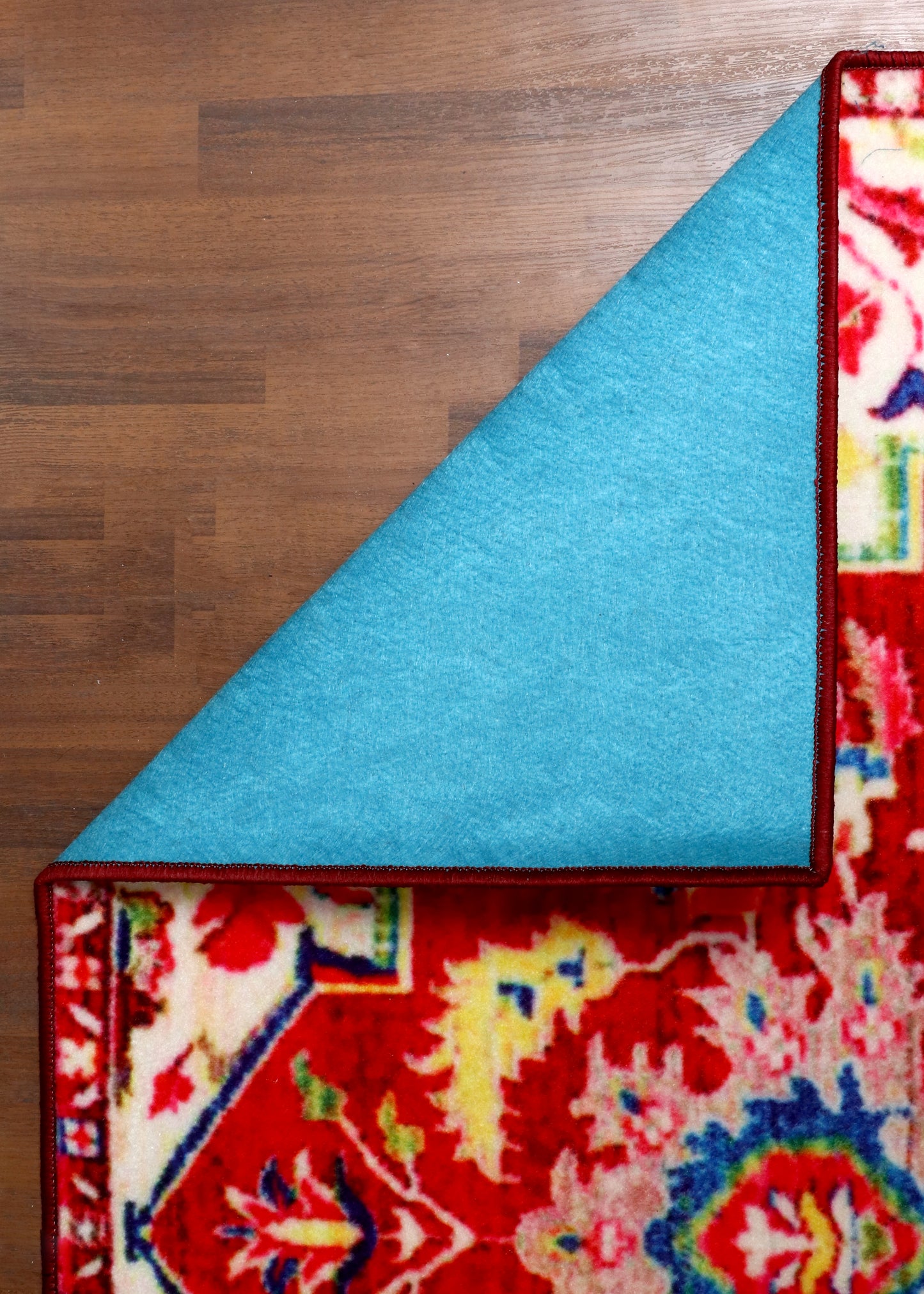 Vibrant Red Medallion Area Rug
