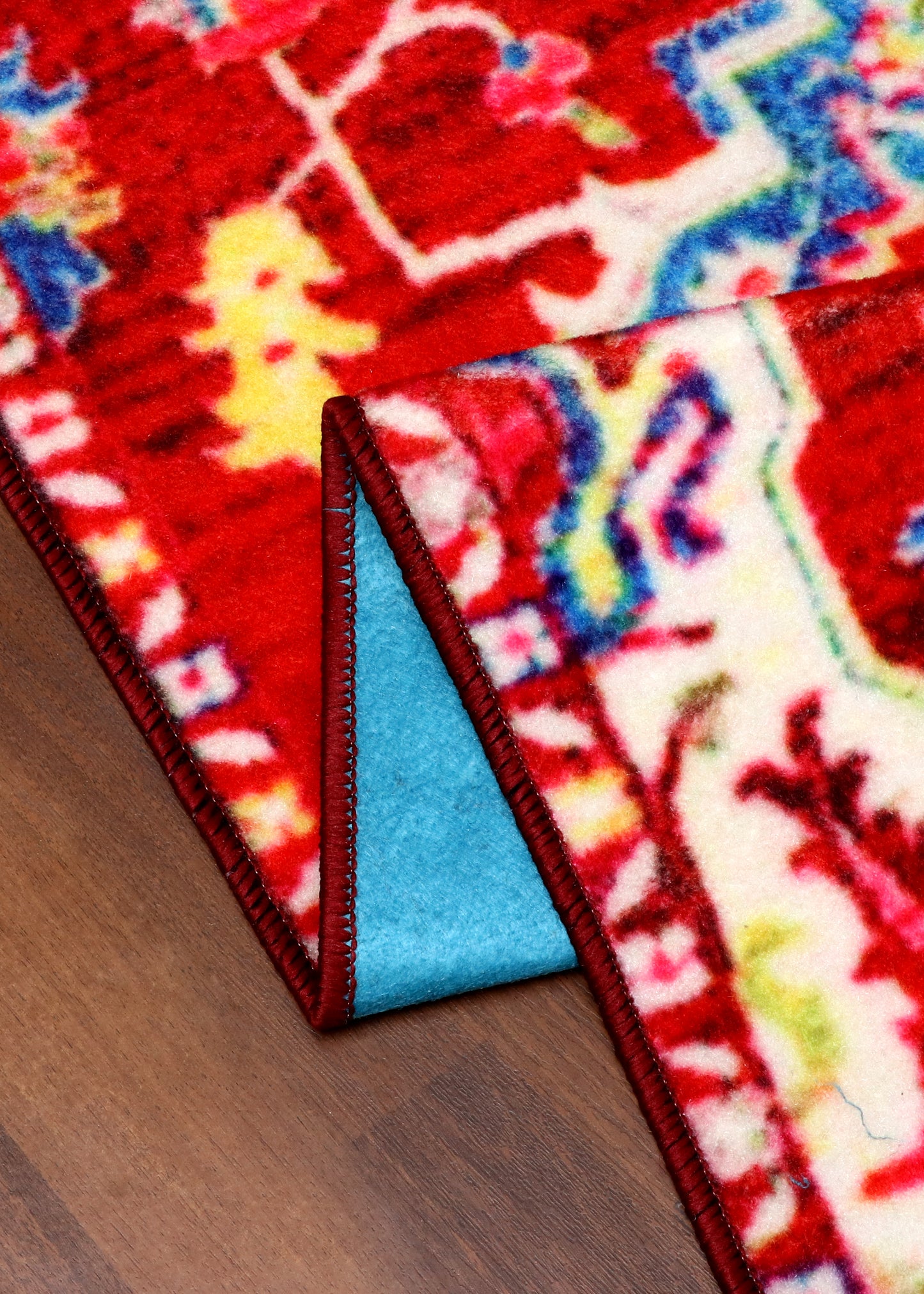 Vibrant Red Medallion Area Rug