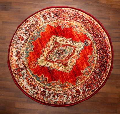 Oriental Medallion Round Area Rug