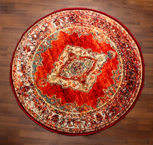 Oriental Medallion Round Area Rug