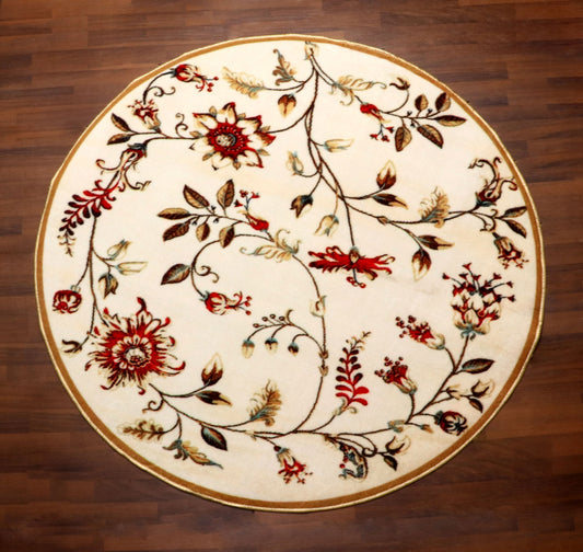 Floral Vine Round Area Rug