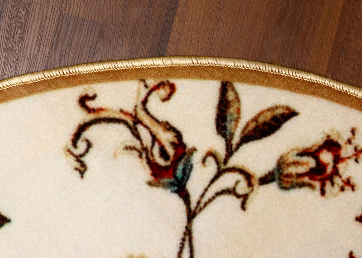 Floral Vine Round Area Rug