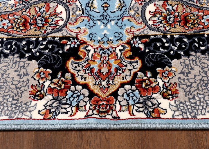 Premium Persian Floral Multicolor Medallion Machine-Made Rug