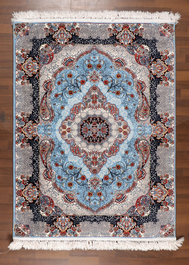 Premium Persian Floral Multicolor Medallion Machine-Made Rug