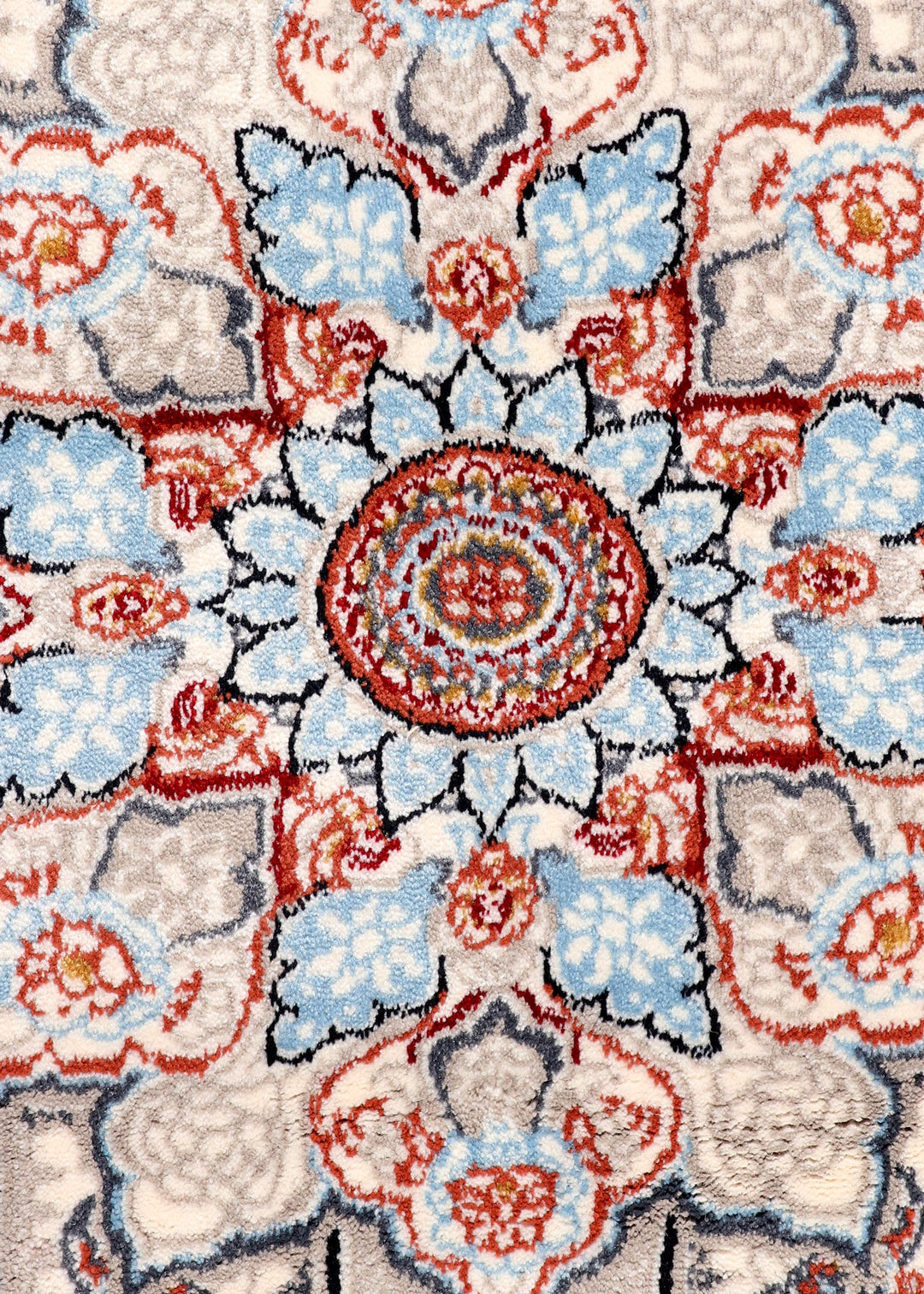 Traditional Persian Floral Grid Rug