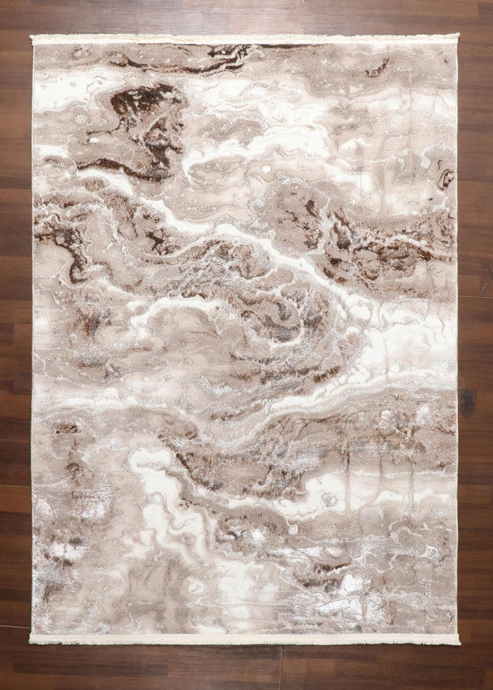 Turkish Elegant Marble Swirl Design Rug with Luxurious Jute Backing