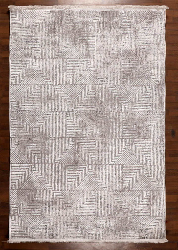 Turkish Contemporary Machine-Made Rug in Spanish Gray Color