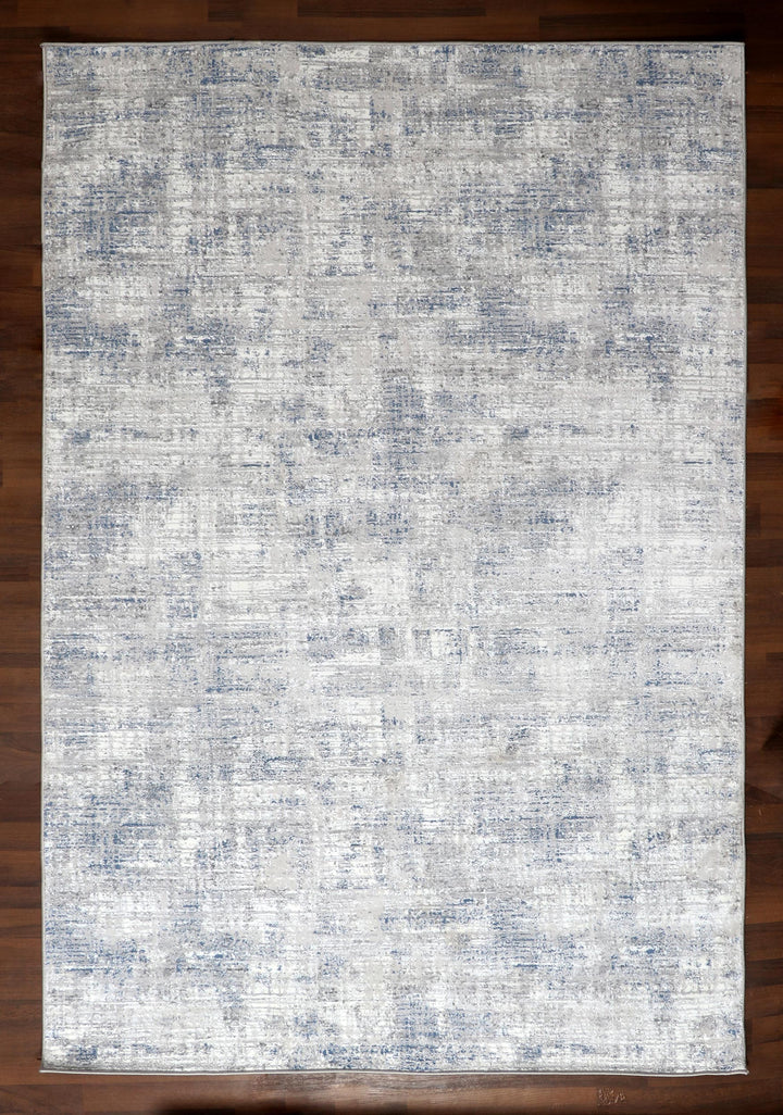 Turkish Subtle Abstract Blue and Grey Rug