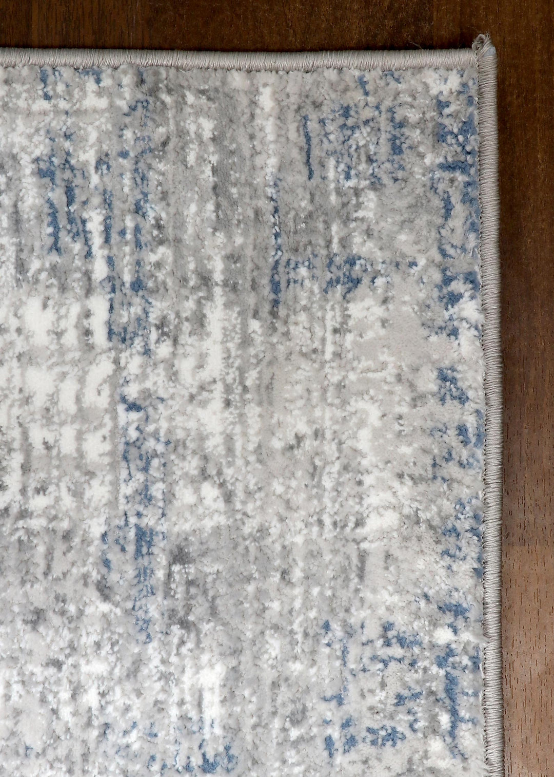 Turkish Subtle Abstract Blue and Grey Rug