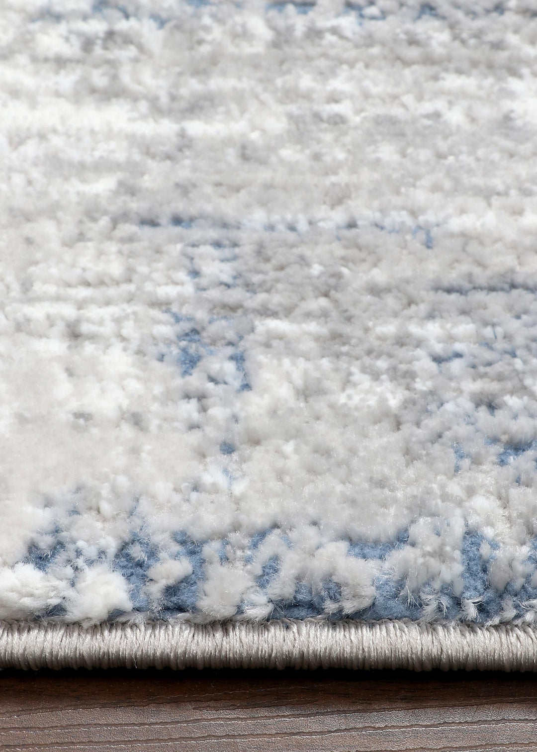 Turkish Subtle Abstract Blue and Grey Rug