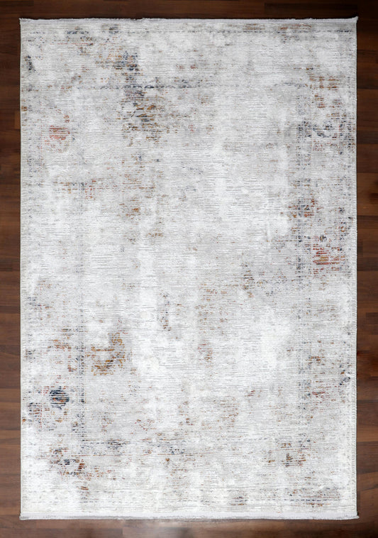 Turkish Contemporary Distressed Abstract Machine-Made Rug