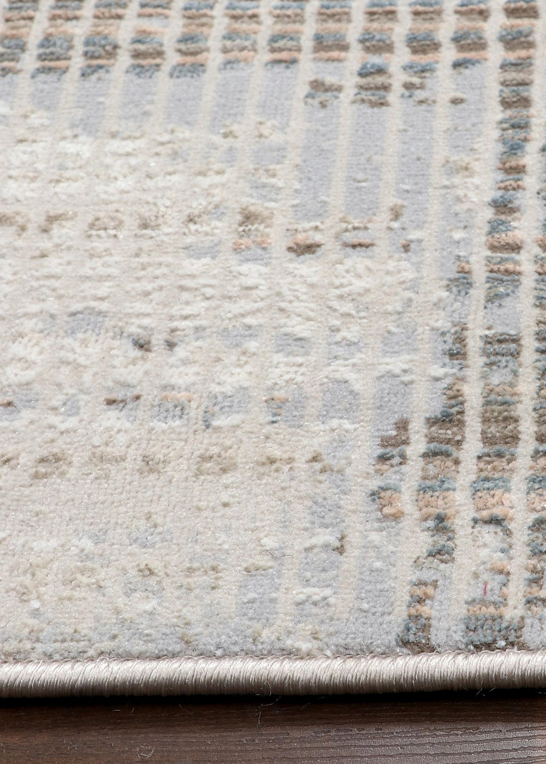 Turkish Textured Modern Machine-Made Rug in Beige and Grey