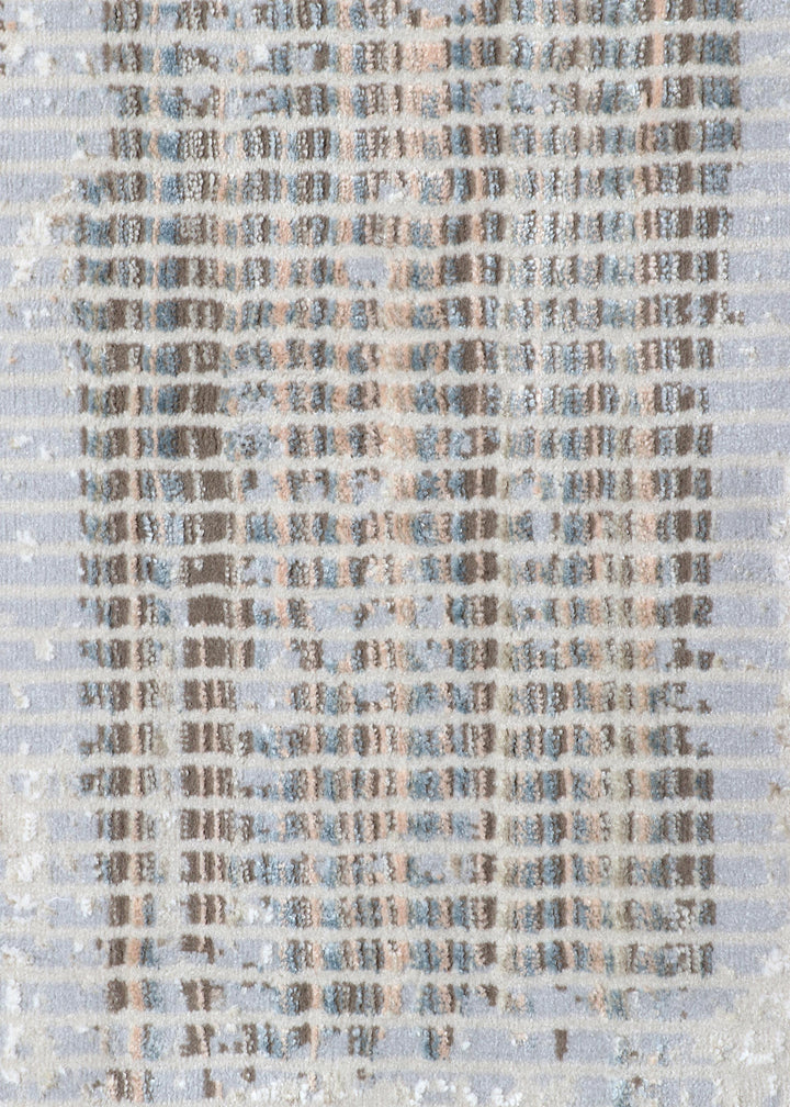 Turkish Textured Modern Machine-Made Rug in Beige and Grey