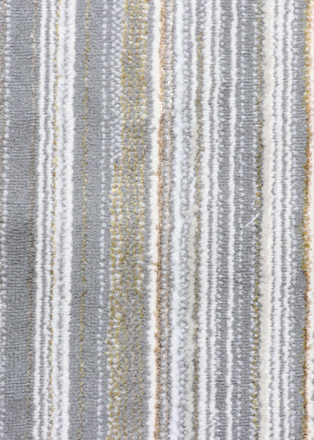 Gray-Gold Striped Turkish Runner