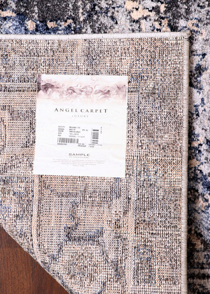 Antique-Style Turkish Medallion Rug – Stone Grey & Ivory Finish