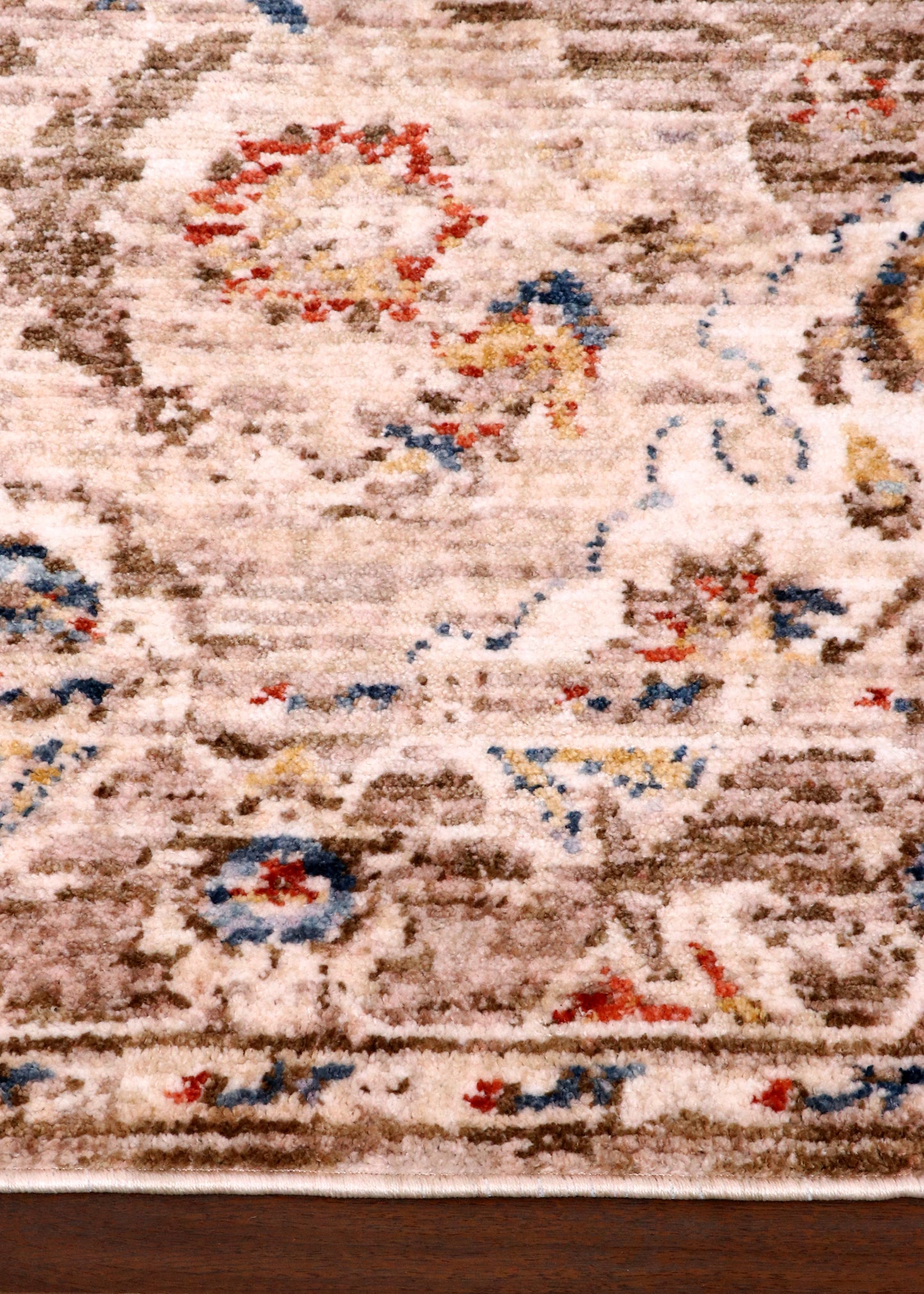 Vintage Turkish Medallion Rug – Soft Beige with Faded Traditional Motifs