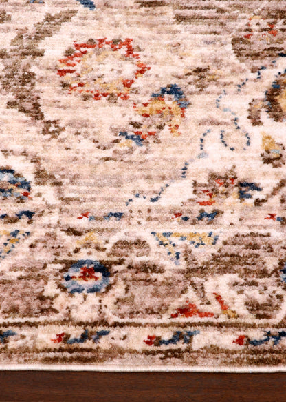 Vintage Turkish Medallion Rug – Soft Beige with Faded Traditional Motifs