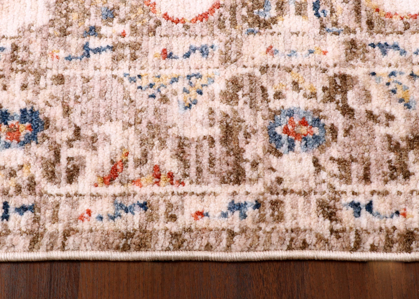 Vintage Turkish Medallion Rug – Soft Beige with Faded Traditional Motifs