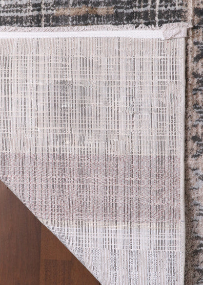 Luxury Turkish Distressed Medallion Rug – Ivory & Soft Grey with Subtle Gold Accents