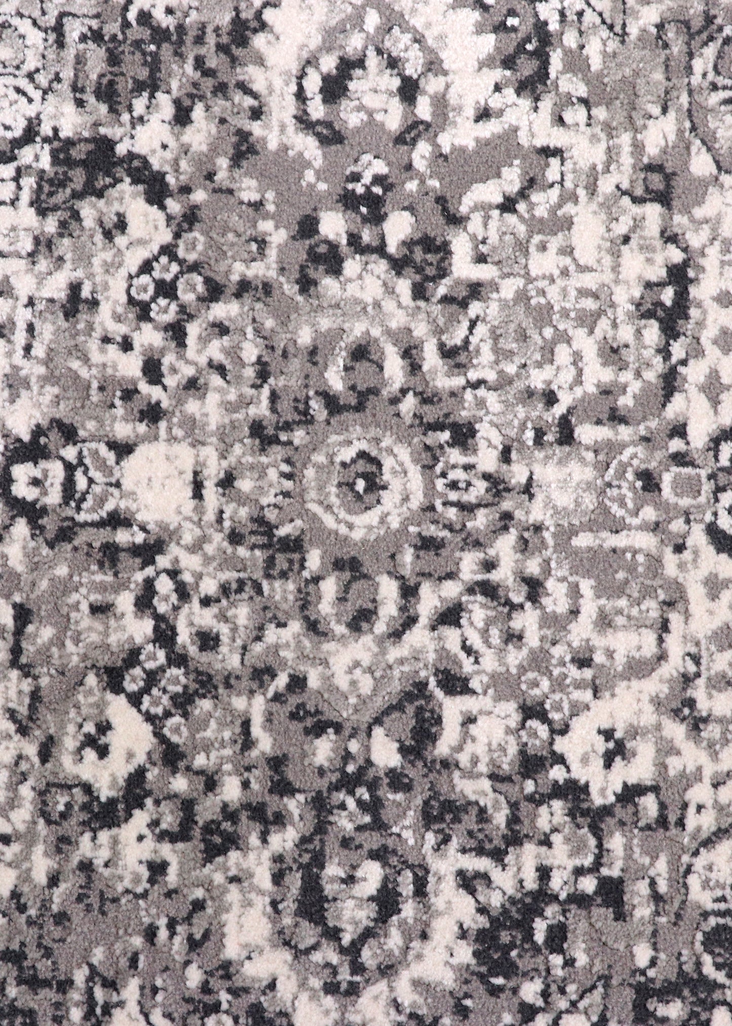 Vintage Turkish Medallion Rug – Distressed Grey Classic Design