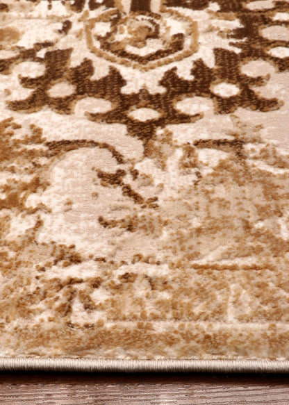 Turkish Oriental Style Distressed Vintage Medallion Rug