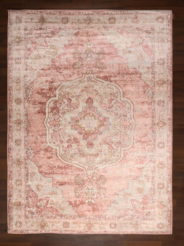 Turkish Rustic Blush Oriental-Inspired Design Rug